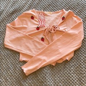 💝 pink shawl pull over